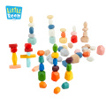 Educational juguetes Children Gift Rainbow Stone Set Creative Montessori Wooden Balancing Building Blocks Stacking Toys For Kids